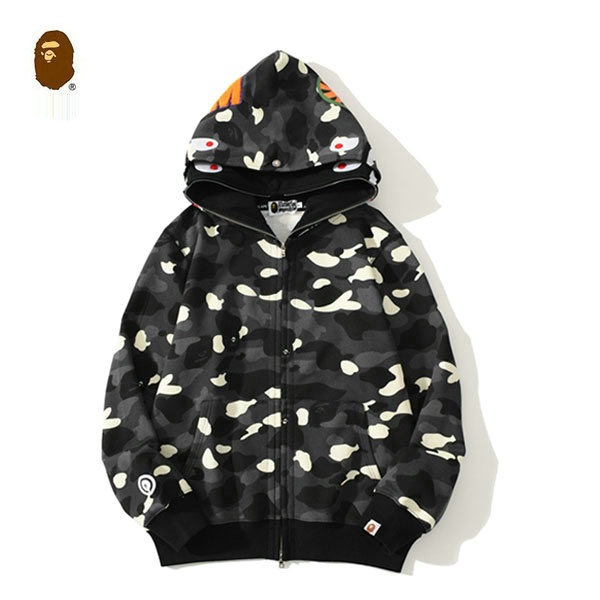 %E5%BE%AE%E4%BF%A1%E5%9B%BE%E7%89%87 20221222150316 109098908 - BAPE 潮牌鯊魚頭夜光斑點迷彩雙帽衛衣 黑/白 男女同款#買到賺到