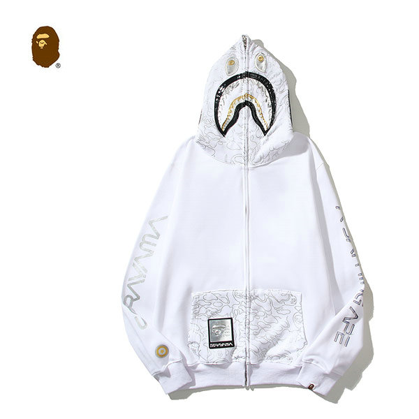 %E6%9C%AA%E6%A0%87%E9%A2%98 1 6 - BAPE×空山基聯名秋冬鯊魚WGM迷彩拼接連帽衛衣外套 黑/白#出貨快速