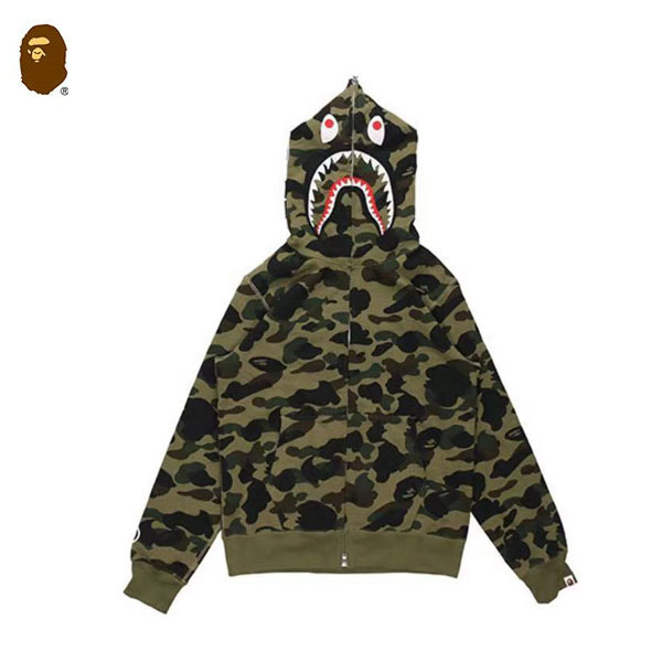 NB.jpg98.jpg87 - BAPE 迷彩鯊魚連帽衛衣外套 男女同款 黃/綠迷彩#快速出貨