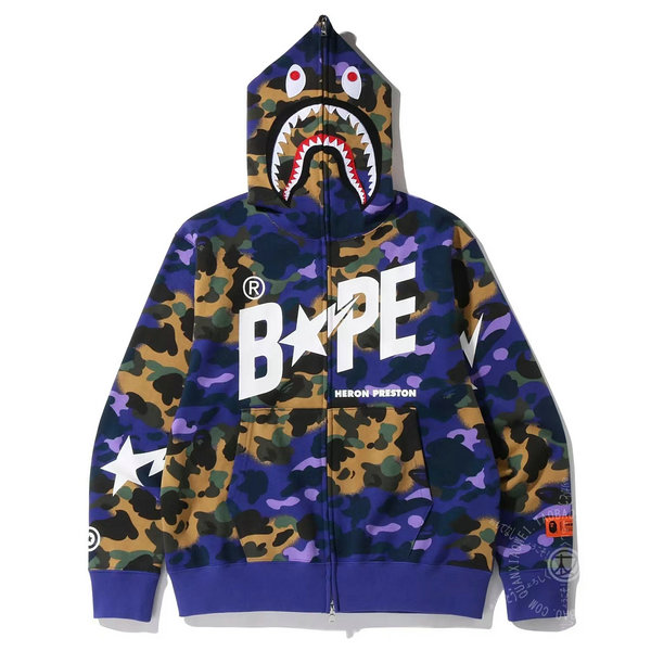 bceb8828 - BAPE X HP 聯名迷彩衛衣 街頭時尚風 男女款 藍色#透氣舒適