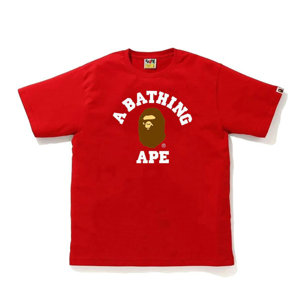 %E6%99%AE%E5%AE%89 1.jpg2  1 - 潮牌 BAPE 經典純棉小猿人頭 男女同款T恤 黑/白/紅/粉/藍#彈性柔軟#