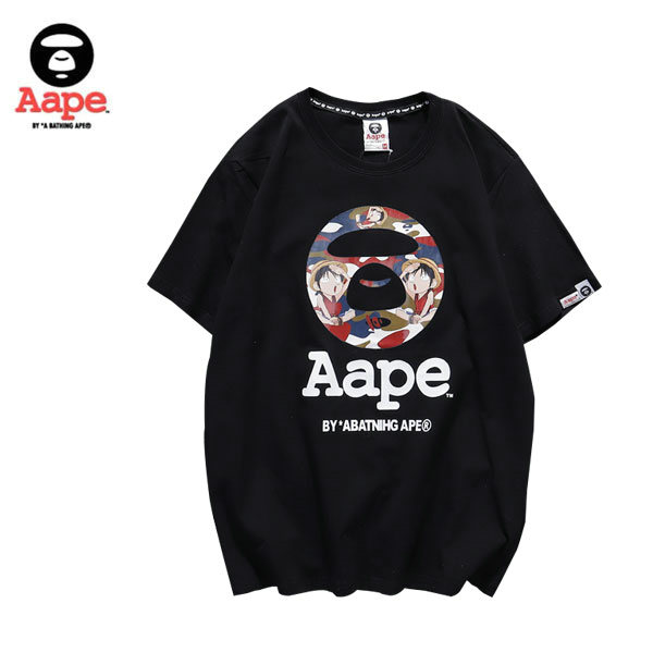 TRE 0 5 - AAPE 夏季經典藍迷彩猿人猴猿顏字母印花短袖套裝 男女同款#出貨快速