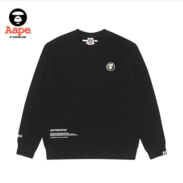 0 - Aape 秋冬猿顏徽章字母印花寬鬆版經典圓領衛衣3887XXJ#超值人氣